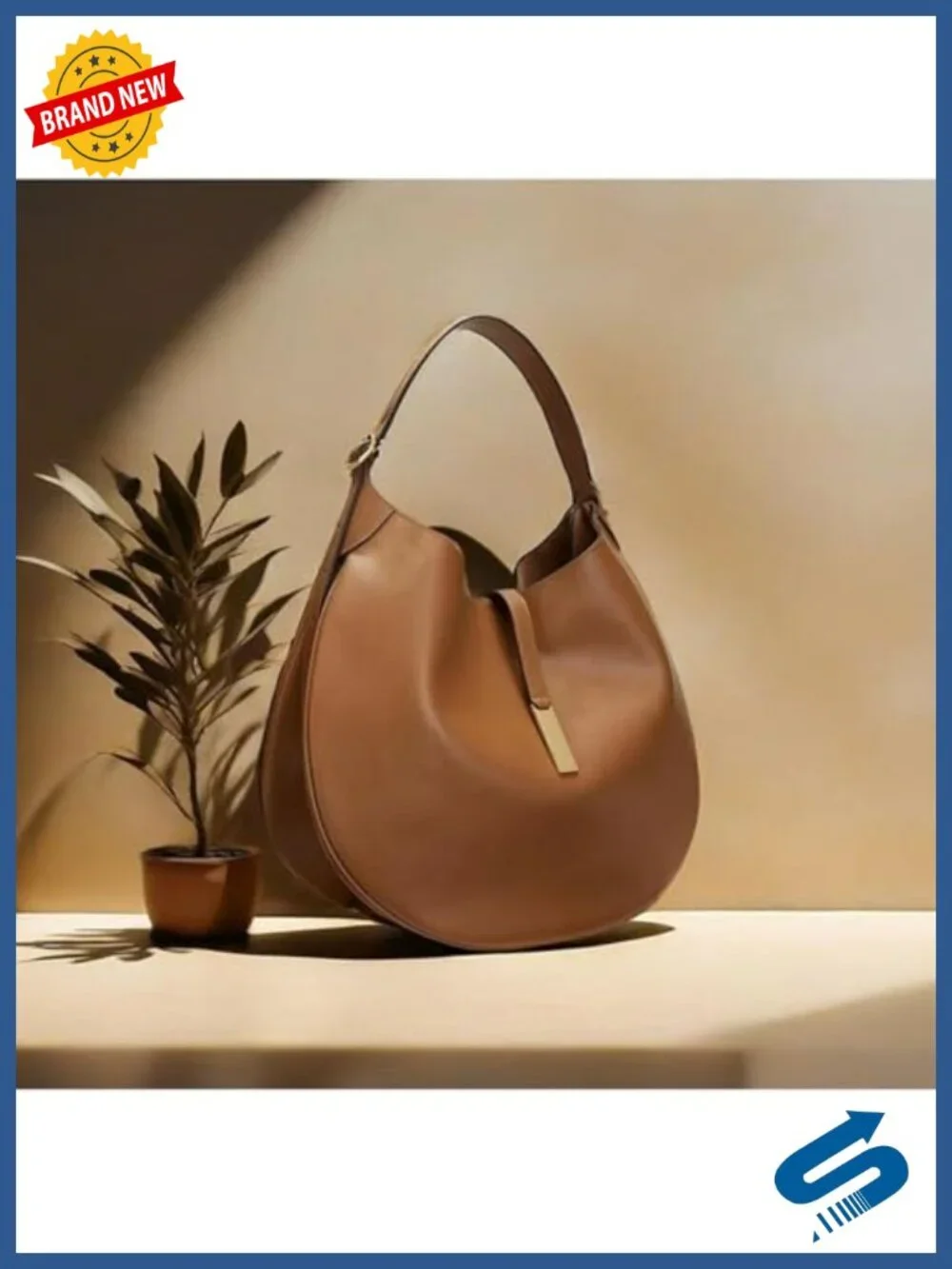 Suede & Split Leather Hobo Shoulder Bag Large Capacity Magnetic Closure Tote